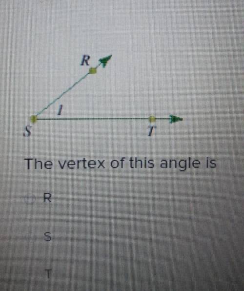 The vertex of this angle is
