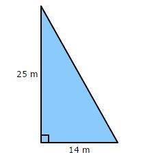 Find the area of the triangle. A) 78 m2  B) 175 m2  C) 196 m2  D) 350 m2