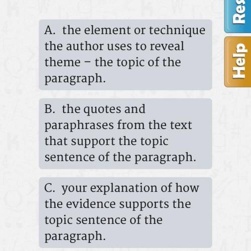 What is the evidence in a body paragraph? *look at answer choice in picture* *serious answers only*