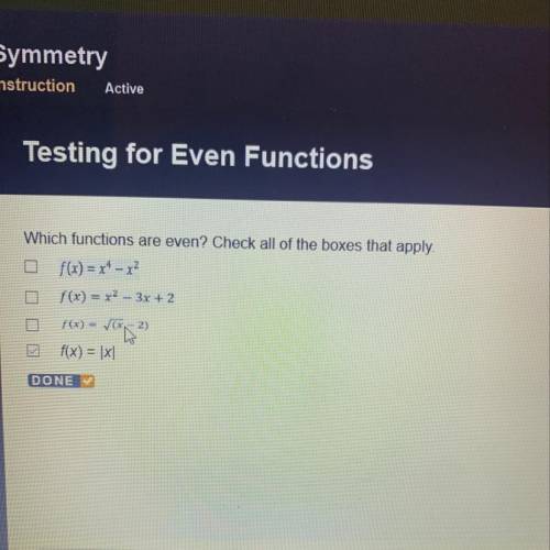Which functions are even? Check all the boxes that apply