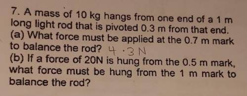 A level physics moments question please explain how the answer to (a) is 7.5N and the answer to (b)