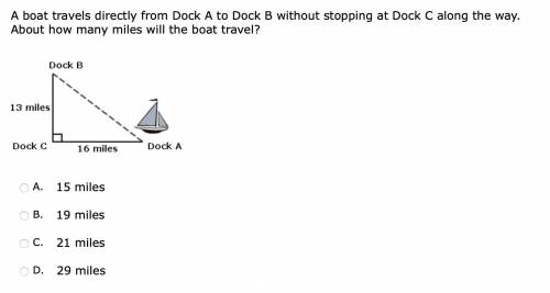 Question 32: Please help, a boat travels directly from Dock A to Dock B without stopping at Dock C a