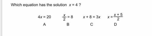 Which equation has the expression for x=4