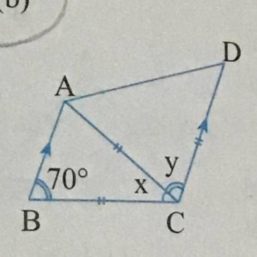 From the given figure find the value of x and y