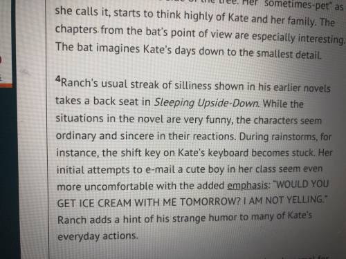 PLEASE HELP WITH MY TEST!!! Based on paragraph 4 of the book review, how does the reviewer character