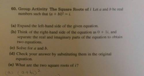 The Square Roots of i....Pre-Calculus question. I appreciate you and thank you!