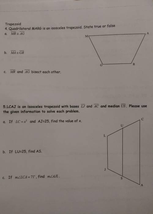 Please assist me with the trapezoid problems