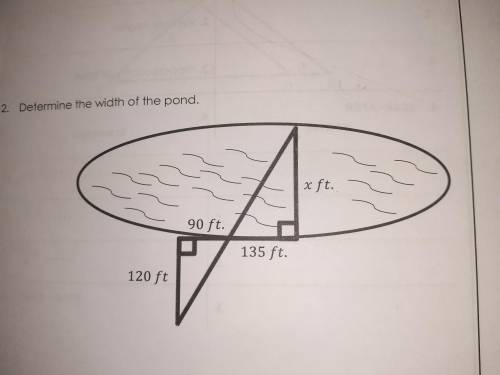Determine the width of the pond. Please explain