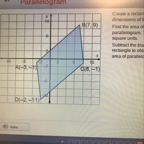 7.9) Create a rectangle around the parallelogram. The dimensions of this rectangle are ??? Find the