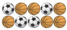 Write the ratio. Explain what the ratio means. basketballs to soccer balls