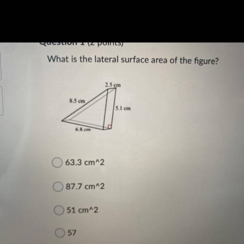 What is the lateral surface area of the figure?