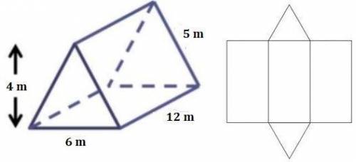 Please answer A.S.A.P!! Use the net as an aid to compute the surface area of the triangular prism. A