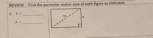 Find the perimeter and area.
