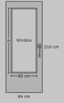 2. The diagram shows a door that has a window in it. The front faces of the door and window are simi