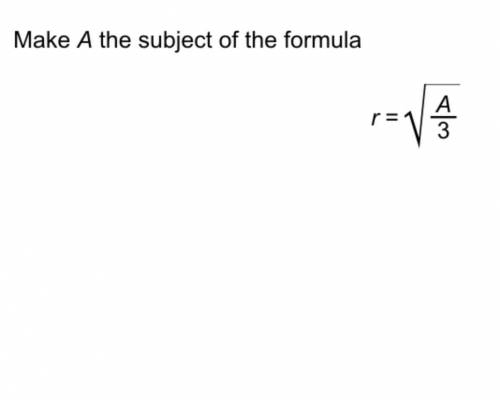 Make a subject of the formula