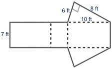 Use a net to find the surface area of the right triangular prism shown below