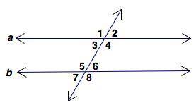 Lines a and b are parallel. What is the measure of ∠3 if ∠6 measures 84°? A) 42°  B) 53°  C) 84°  D)