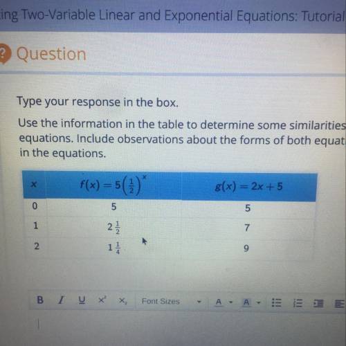 Use the information in the table to determine some similarities and differences between linear and e