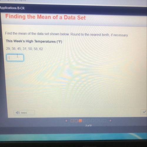 Find the mean of the data shown below