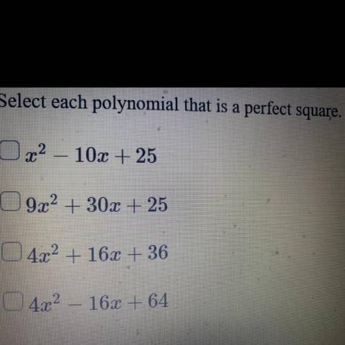 Select each perfect square
