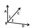 Which describes the relationship between Angle 1 and Angle 2? Angle 1 and Angle 2 are complementary