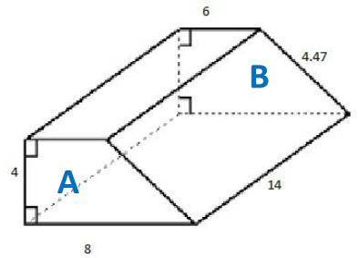 1.The picture shows a feeding trough that is shaped like a right prism. Surface A and B are identica