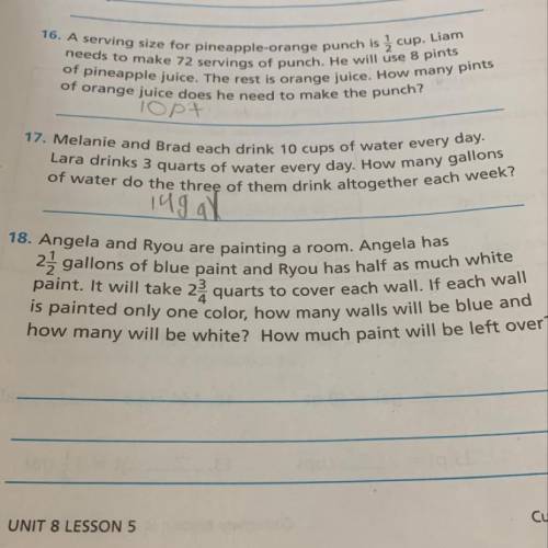 Please help answer number 18.