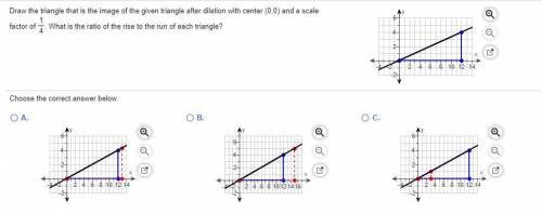 Draw the triangle that is the image of the given triangle after dilation with center (0,0) and a