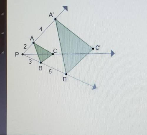 Is triangle A'B'C' a dilation of triangle ABC? Explain