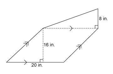 What is the area of this figure? Enter your answer in the box. inÂ² A parallelogram with a right tri