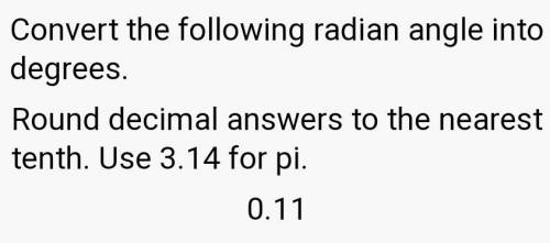 Convert the following radian angle into degrees.