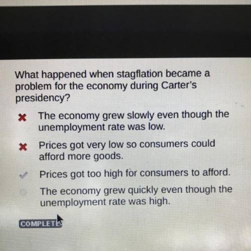 The What happened when stagflation became a problem for the economy during Carter's presidency? The