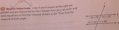 A) explain how you can write and solve equations to find the measure of each angleb) then find the m