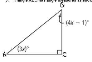 PLEASEEEE HELPPP 3. Triangle ABC has angle measures as shown.  (a) What is the value of x? Show your