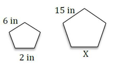 The two pentagons are similar. Find the value of x. Enter your answer in the box.