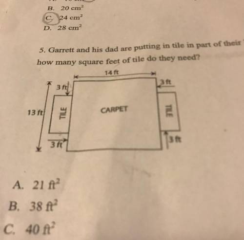 Garret and his dad are putting in tile in part of their living room, shown in the diagram. according