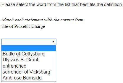 Please select the word from the list that best fits the definition Match each statement with the cor