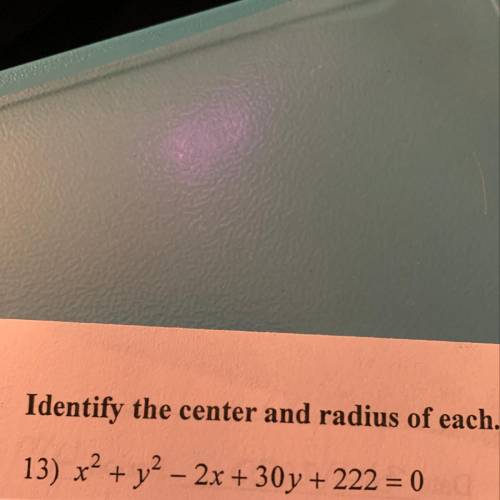 Identify the center and radius