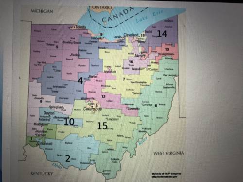 Which of the following districts could be the result of gerrymandering? District 4 District 10 Distr