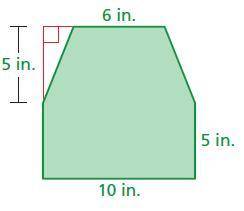 Find the area of the figure.The area is  square inches.
