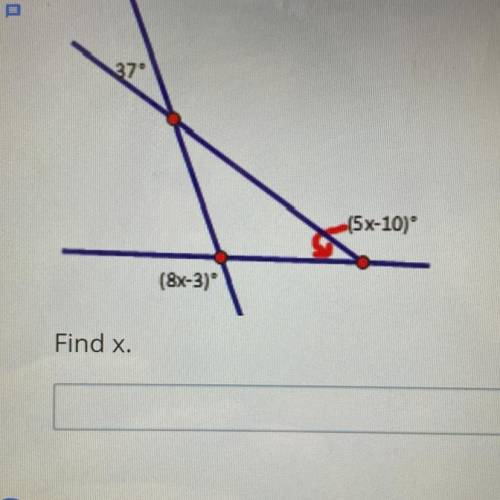 Find x in the triangle