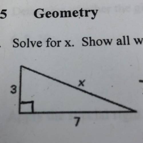 1. Solve for x. Show all work