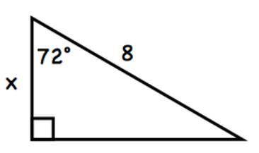 In order to solve for x, which trig function would be used?A. TangentB. SineC. Cosine