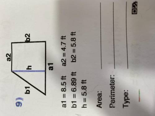 Identify and calculate the area and perimeter for this polygon.