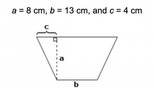 Find the area of the isosceles trapezoid below by using the area formulas for rectangles and triangl