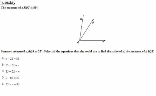 Pick answer for  A  B  C  D or  E