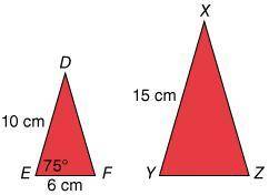 HELP! ΔDEF and ΔXYZ are similar isosceles triangles. What is the length of YZ?6 cm9 cm10 cm12 cm