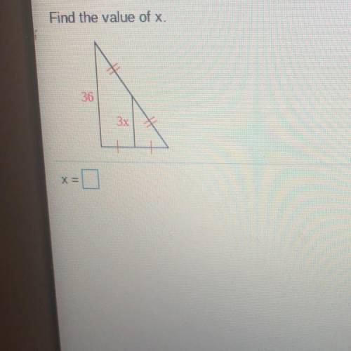 Find the value of X I need help it’s in math class