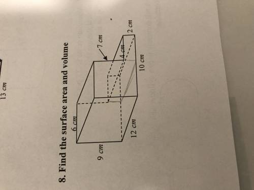 Could someone help me find surface area and volume for this shape
