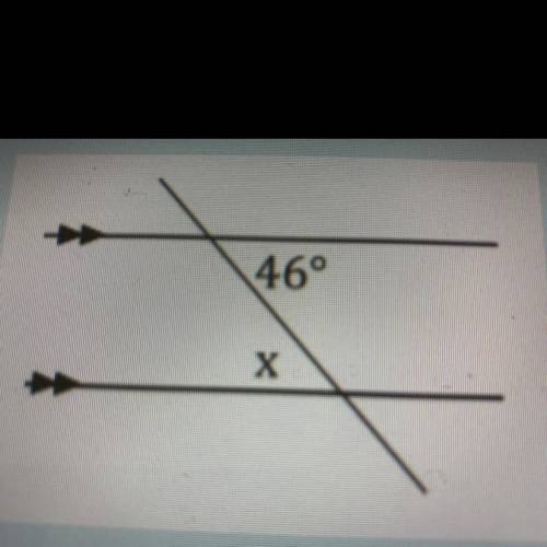 What is the measure of angle x? _____